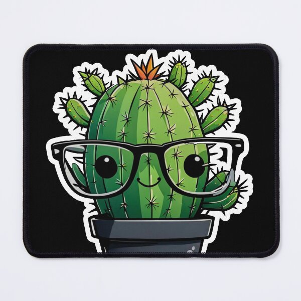 Item preview, Cute Nerd Cactus - Succulent Plant - Smiling Cactus - Potting Cactus Plants Wearing Glasses designed and sold by MyArt23.