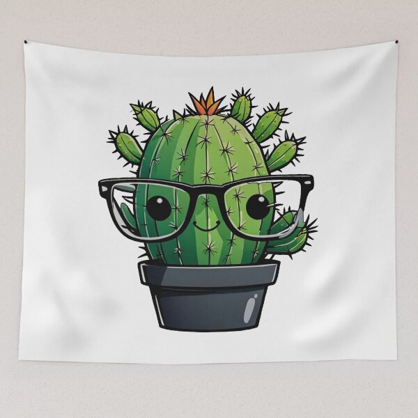 Item preview, Cute Nerd Cactus - Succulent Plant - Smiling Cactus - Potting Cactus Plants Wearing Glasses designed and sold by MyArt23.