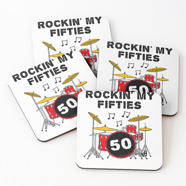 Item preview, Rockin' My Fifties Drummer Drum Kit 50th Birthday designed and sold by doodlerob.