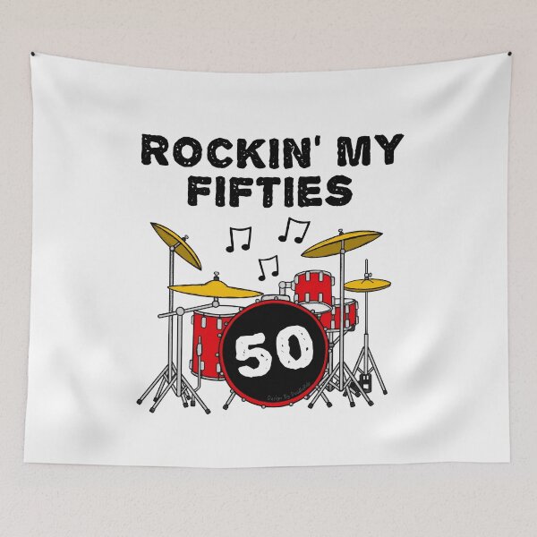 Item preview, Rockin' My Fifties Drummer Drum Kit 50th Birthday designed and sold by doodlerob.