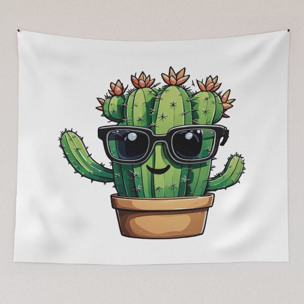 Item preview, Cute Cactus - Succulent Plant - Smiling Cactus - Potting Cactus Plants Wearing Sunglasses designed and sold by MyArt23.