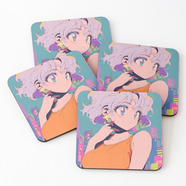 Item preview, Pastel blue, City Pop retro anime girl designed and sold by octoboobs.