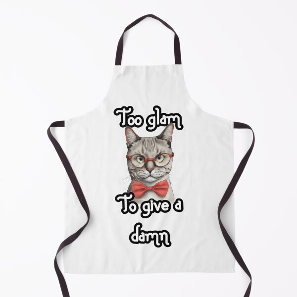 Item preview, Sassy Feline: Cat with Red Glasses and Bow Tie "Too Glam to Give a Damn" designed and sold by MillennialVibe.