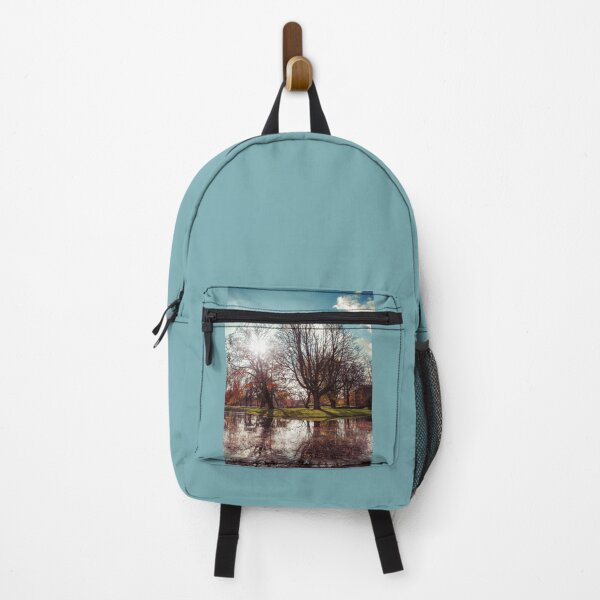 Item preview, Autumn Reflections: Vintage Tinted Trees and Pond under Sunny Blue Sky designed and sold by InbalTurShalom.