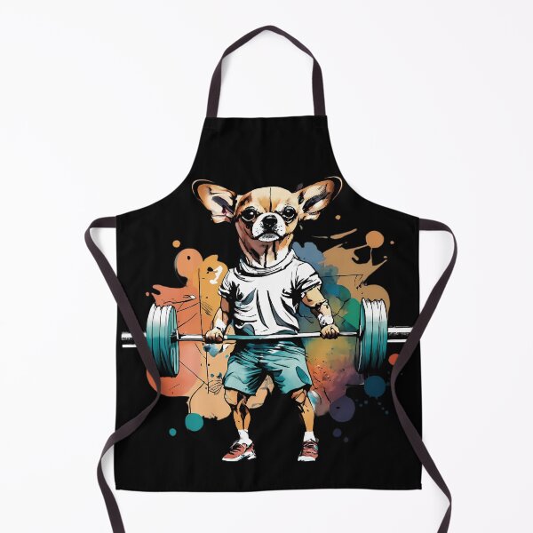 Item preview, Chihuahua dog in the gym lifting weights designed and sold by Furrifico.