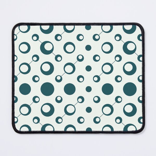 Item preview, Deep Teal Grey Circle Connecting Ring Bubble Molecule Modern Scientific Abstract Retro-Futurism Pattern designed and sold by PenguinForests.