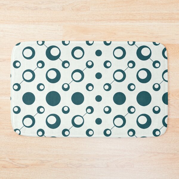Item preview, Deep Teal Grey Circle Connecting Ring Bubble Molecule Modern Scientific Abstract Retro-Futurism Pattern designed and sold by PenguinForests.