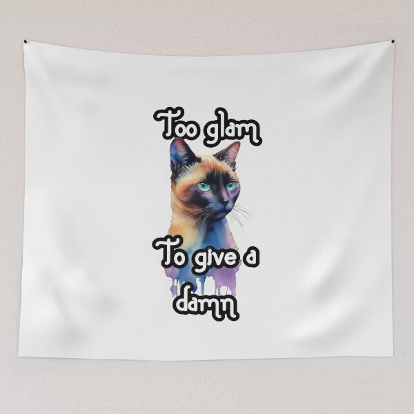 Item preview, Sassy Siamese: Too Glam to Give a Damn designed and sold by MillennialVibe.