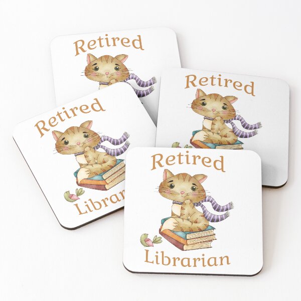 Item preview, Retired Librarian, Cute Cat, Bird, Books designed and sold by Lavender Mint Graphics.