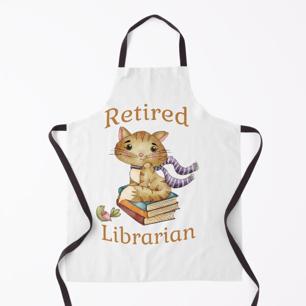 Item preview, Retired Librarian, Cute Cat, Bird, Books designed and sold by Lavender Mint Graphics.