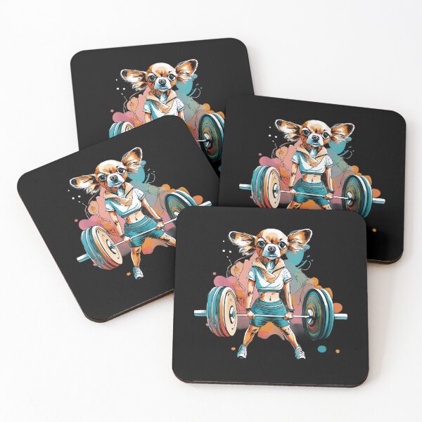 Item preview, Chihuahua dog in the gym lifting weights designed and sold by Furrifico.