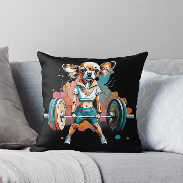 Item preview, Chihuahua dog in the gym lifting weights designed and sold by Furrifico.