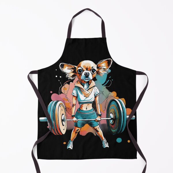 Item preview, Chihuahua dog in the gym lifting weights designed and sold by Furrifico.
