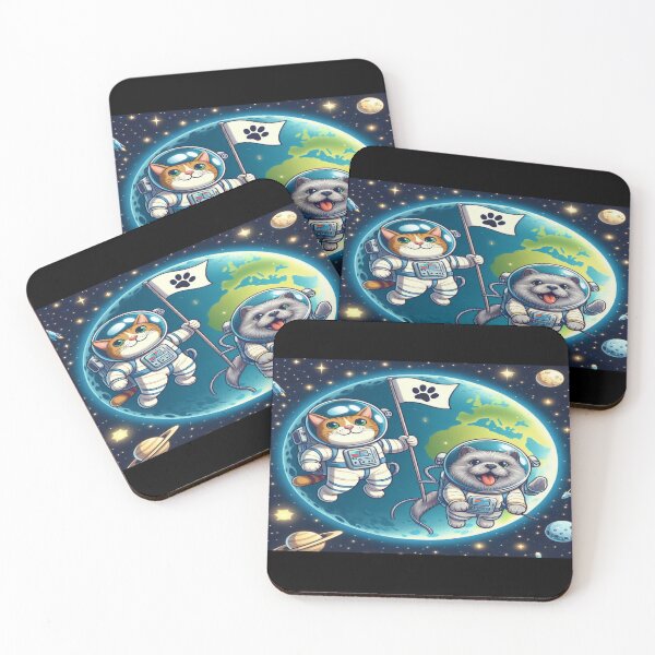 Item preview, Cats and Dogs Space Explorers Wall Art and Puzzle designed and sold by Cupideros.