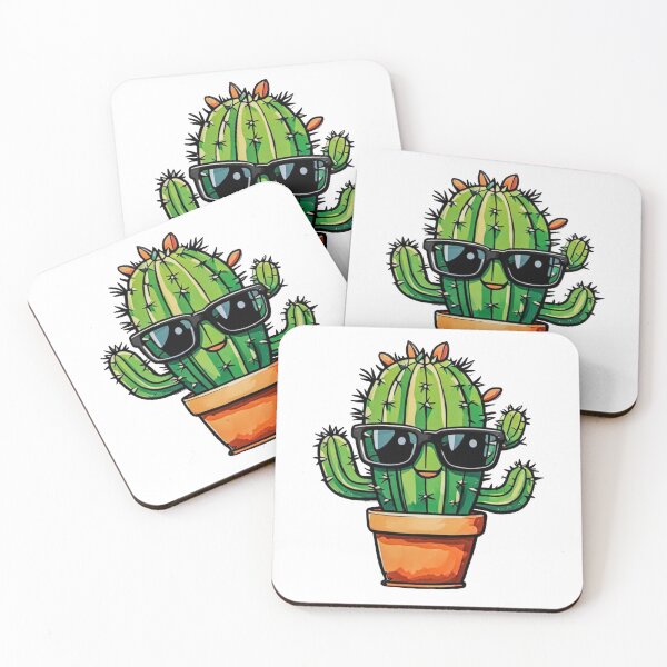 Item preview, Cute Cactus - Succulent Plant - Smiling Cactus - Potting Cactus Plants Wearing Sunglasses designed and sold by MyArt23.