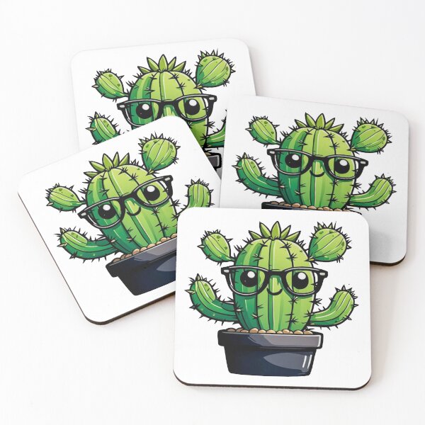 Item preview, Cute Nerd Cactus - Succulent Plant - Smiling Cactus - Potting Cactus Plants Wearing Glasses designed and sold by MyArt23.