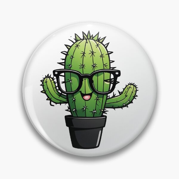 Item preview, Cute Nerd Cactus - Succulent Plant - Smiling Cactus - Potting Cactus Plants Wearing Glasses designed and sold by MyArt23.