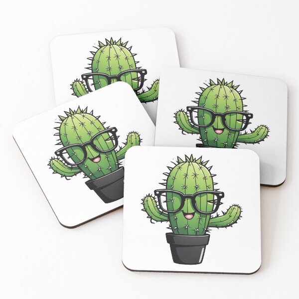 Item preview, Cute Nerd Cactus - Succulent Plant - Smiling Cactus - Potting Cactus Plants Wearing Glasses designed and sold by MyArt23.