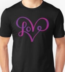 Cute Love Heart Script Lettering Unisex T-Shirt