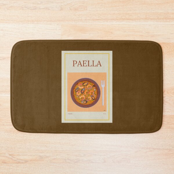 Item preview, PAELLA illustration with a plate of rice, shrimps, mussels and squid rings designed and sold by Posteria.