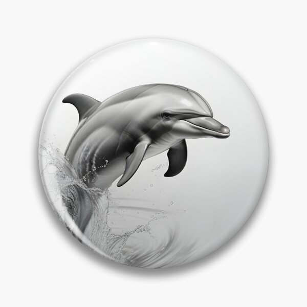 Item preview, Black and white Dolphin pencil drawing designed and sold by Pencil-Art.