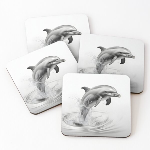 Item preview, Black and white Dolphin pencil drawing designed and sold by Pencil-Art.