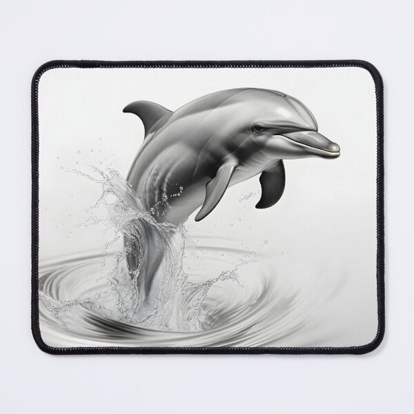Item preview, Black and white Dolphin pencil drawing designed and sold by Pencil-Art.