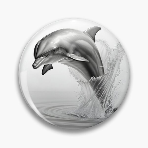 Item preview, Black and white Dolphin pencil drawing designed and sold by Pencil-Art.