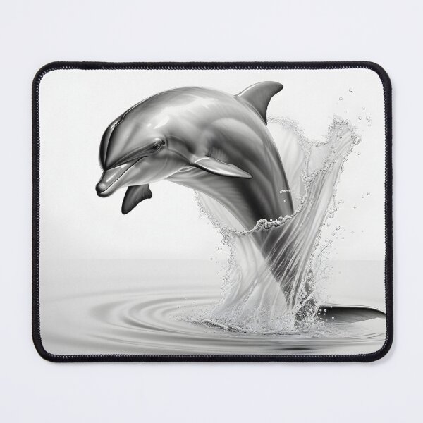 Item preview, Black and white Dolphin pencil drawing designed and sold by Pencil-Art.