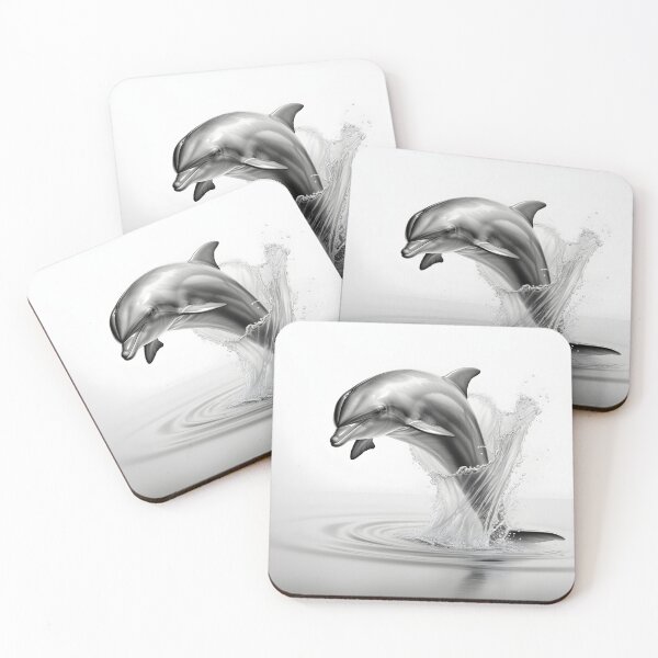 Item preview, Black and white Dolphin pencil drawing designed and sold by Pencil-Art.