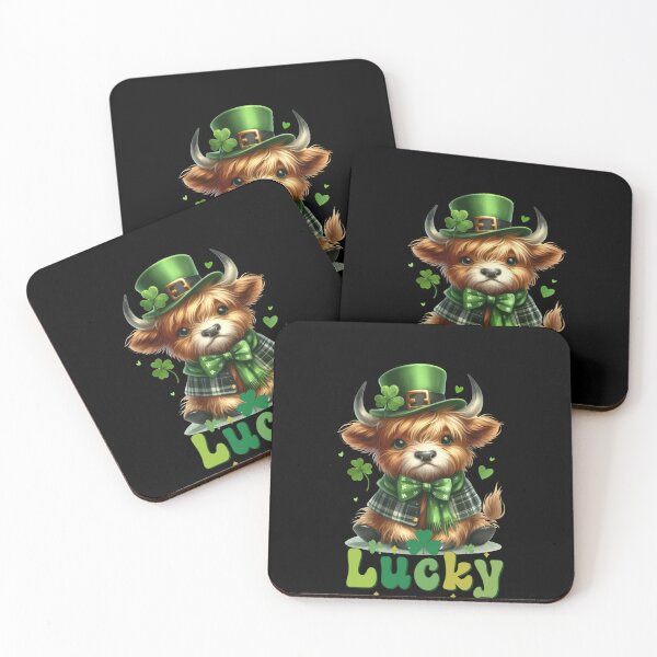 Item preview, St patrick Highland cow designed and sold by MilkyForest.