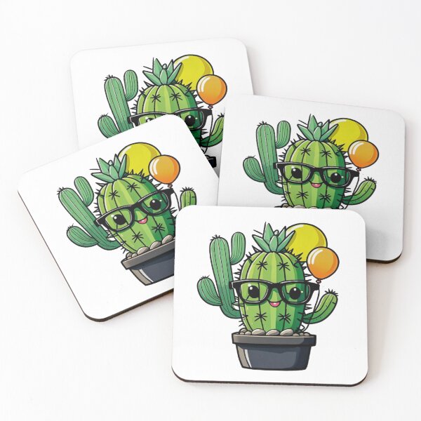 Item preview, Cute Nerd Cactus - Succulent Plant - Smiling Cactus - Potting Cactus Plants Wearing Glasses designed and sold by MyArt23.