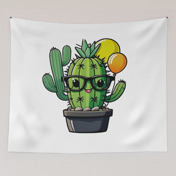 Item preview, Cute Nerd Cactus - Succulent Plant - Smiling Cactus - Potting Cactus Plants Wearing Glasses designed and sold by MyArt23.
