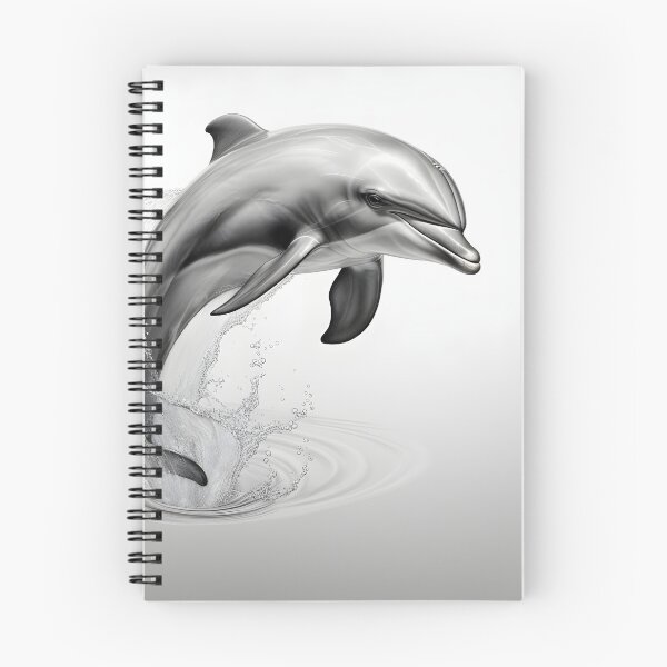 Item preview, Black and white Dolphin pencil drawing designed and sold by Pencil-Art.