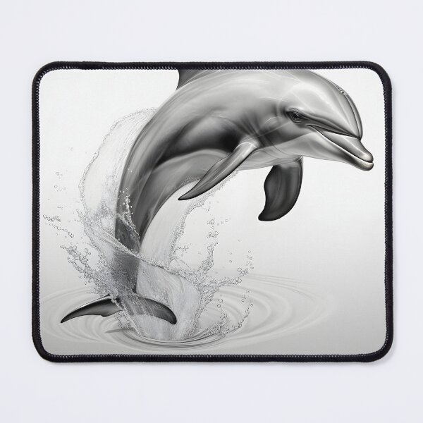 Item preview, Black and white Dolphin pencil drawing designed and sold by Pencil-Art.