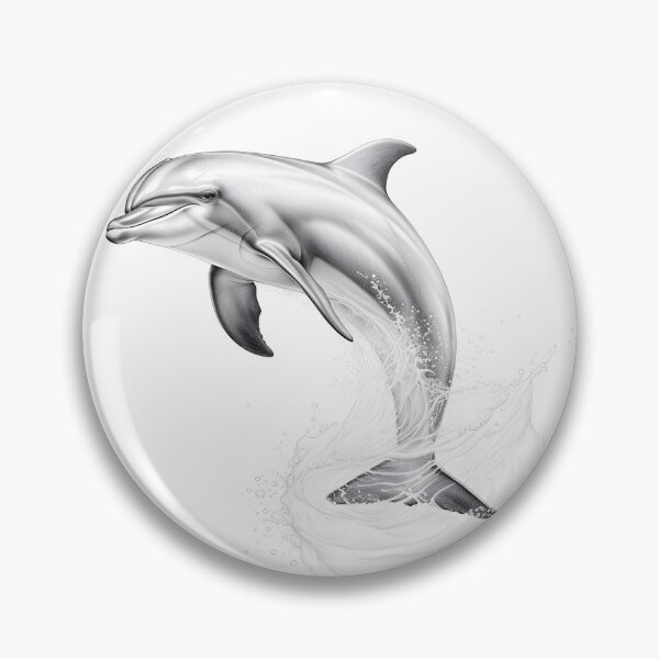 Item preview, Black and white Dolphin pencil drawing designed and sold by Pencil-Art.