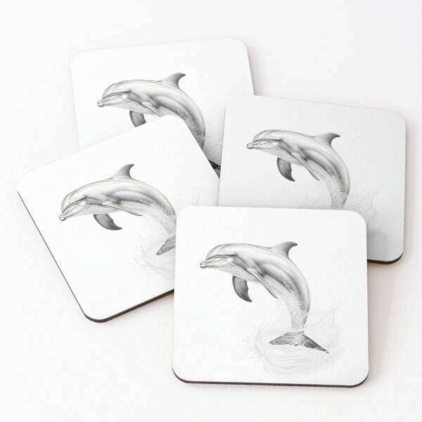 Item preview, Black and white Dolphin pencil drawing designed and sold by Pencil-Art.
