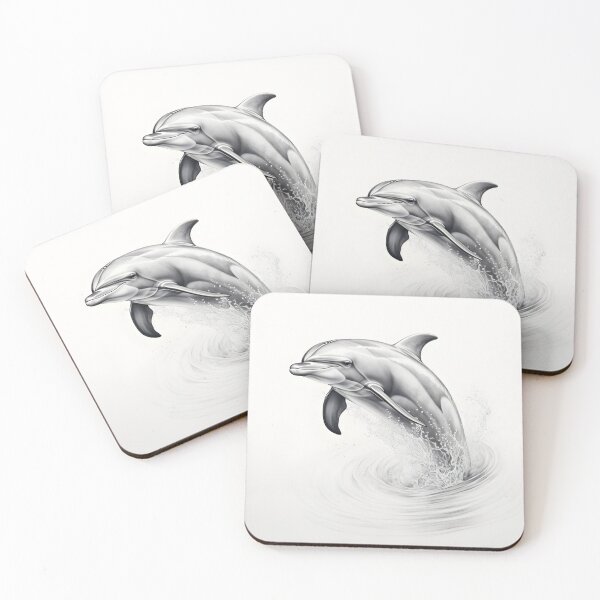 Item preview, Black and white Dolphin pencil drawing designed and sold by Pencil-Art.
