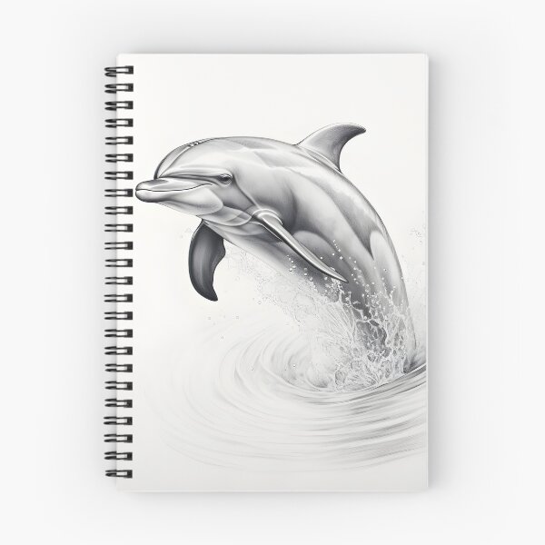 Item preview, Black and white Dolphin pencil drawing designed and sold by Pencil-Art.