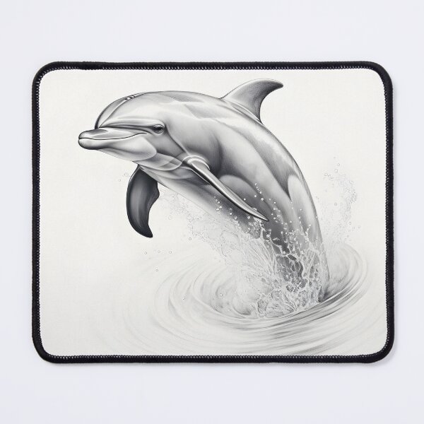 Item preview, Black and white Dolphin pencil drawing designed and sold by Pencil-Art.