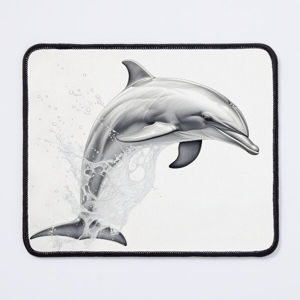 Item preview, Black and white Dolphin pencil drawing designed and sold by Pencil-Art.