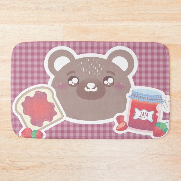 Item preview, Cute Kawaii Light Brown Bear with Strawberry Jam designed and sold by CMYKat.