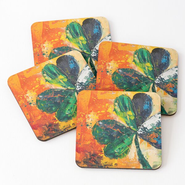 Item preview, St. Patrick's Palette- Abstract Shamrock Lucky Clover Pop Art for a Vibrant Celebration AI Generated designed and sold by OlfactoART Studio.