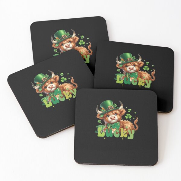 Item preview, St patrick Highland cow designed and sold by MilkyForest.