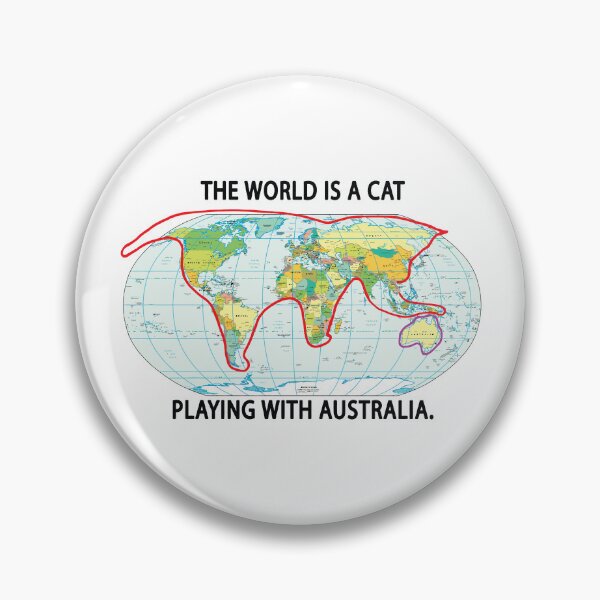 Item preview, The World Is A Cat Playing With Australia designed and sold by InspireSticker.