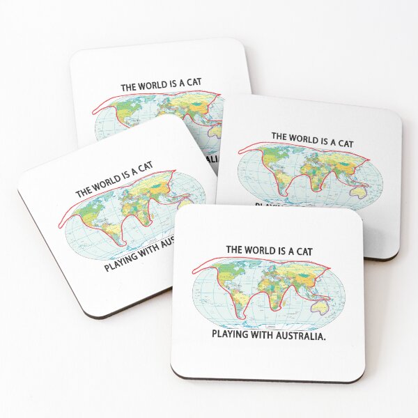 Item preview, The World Is A Cat Playing With Australia designed and sold by InspireSticker.