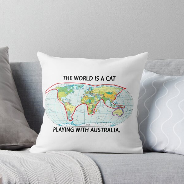 Item preview, The World Is A Cat Playing With Australia designed and sold by InspireSticker.