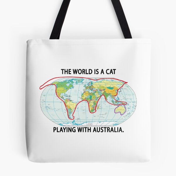 Item preview, The World Is A Cat Playing With Australia designed and sold by InspireSticker.