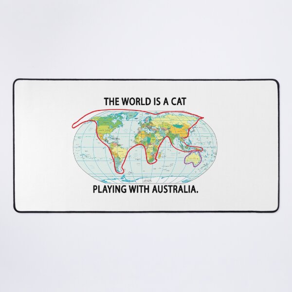 Item preview, The World Is A Cat Playing With Australia designed and sold by InspireSticker.