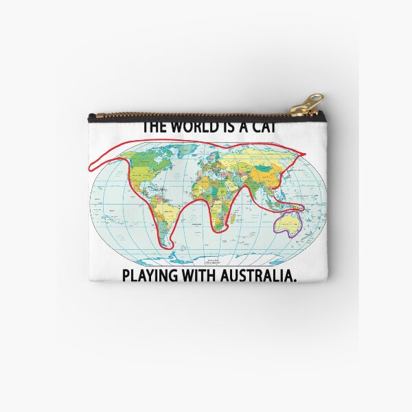 Item preview, The World Is A Cat Playing With Australia designed and sold by InspireSticker.